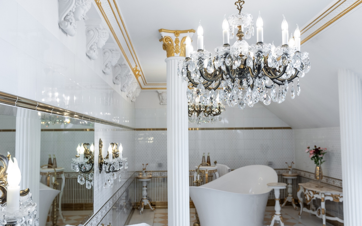 Messing-Wandleuchte EN852301PT  Messing-Glas-Kronleuchter EL8531201PT