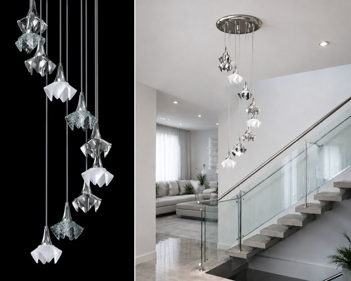    Die Pendelleuchte LE-BLO-D10, inspiriert von natürlichen Formen, verleiht jedem Raum Leichtigkeit, Eleganz und einen ausdrucksstarken Designcharakter.   