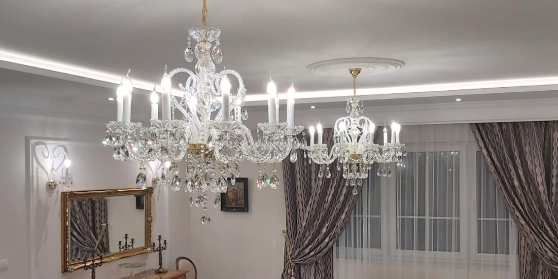 Lámparas de cristal para una casa familiar en Varsovia