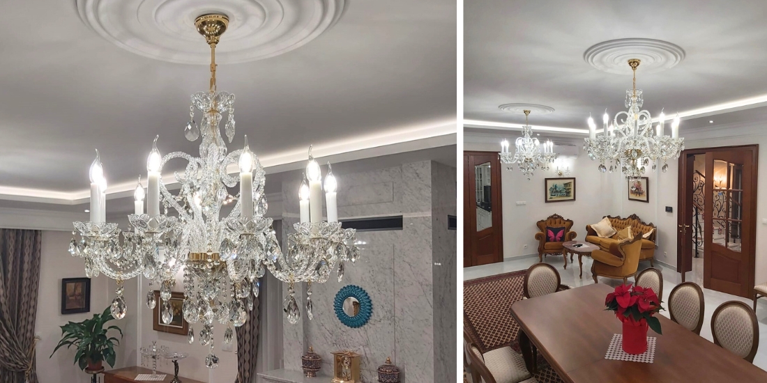 Der Charme von Kristall in einem klassischen Interieur: Familienhaus in Warschau