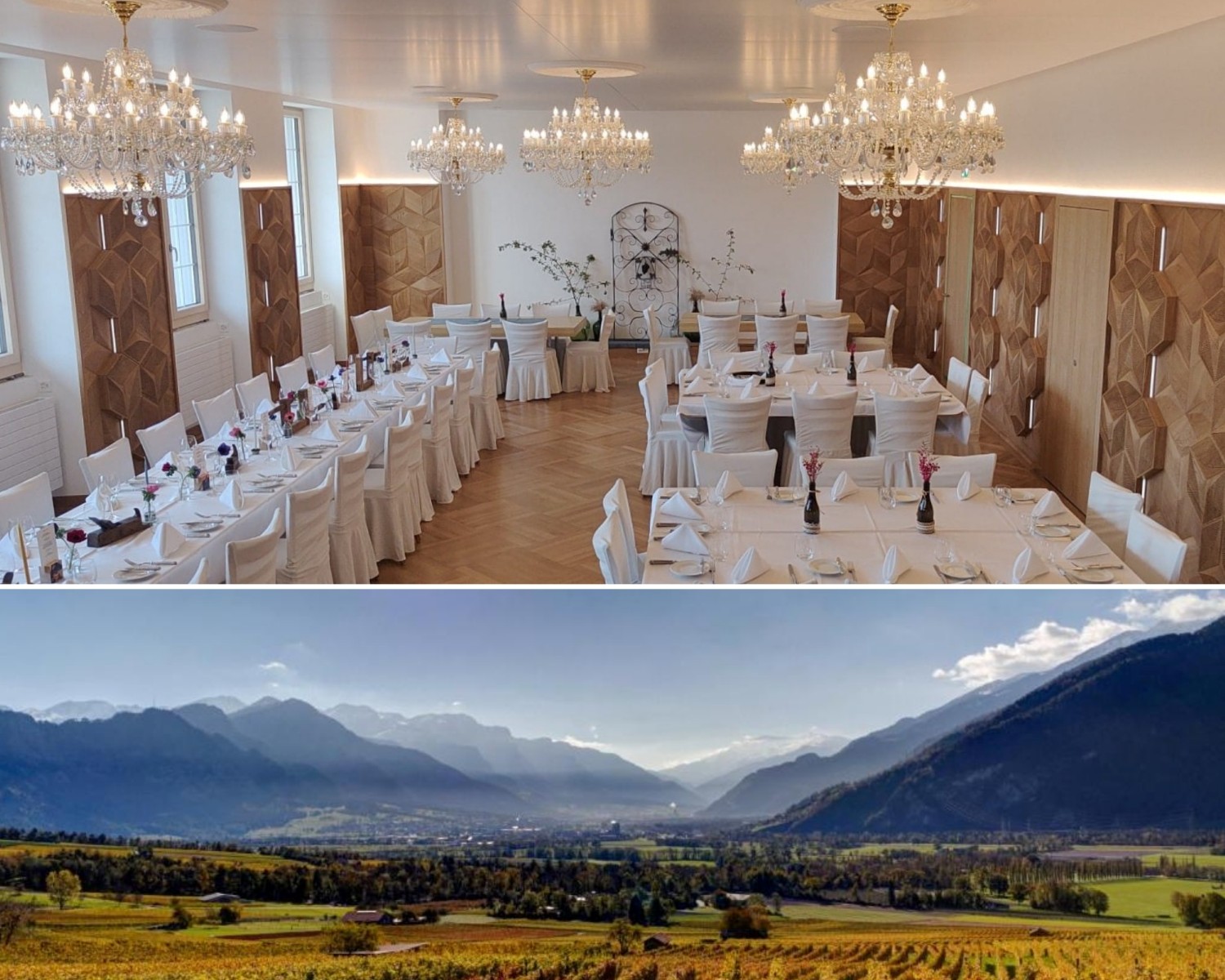 Der Gesellschaftssaal des Hotels in Jenins ist für Hochzeiten