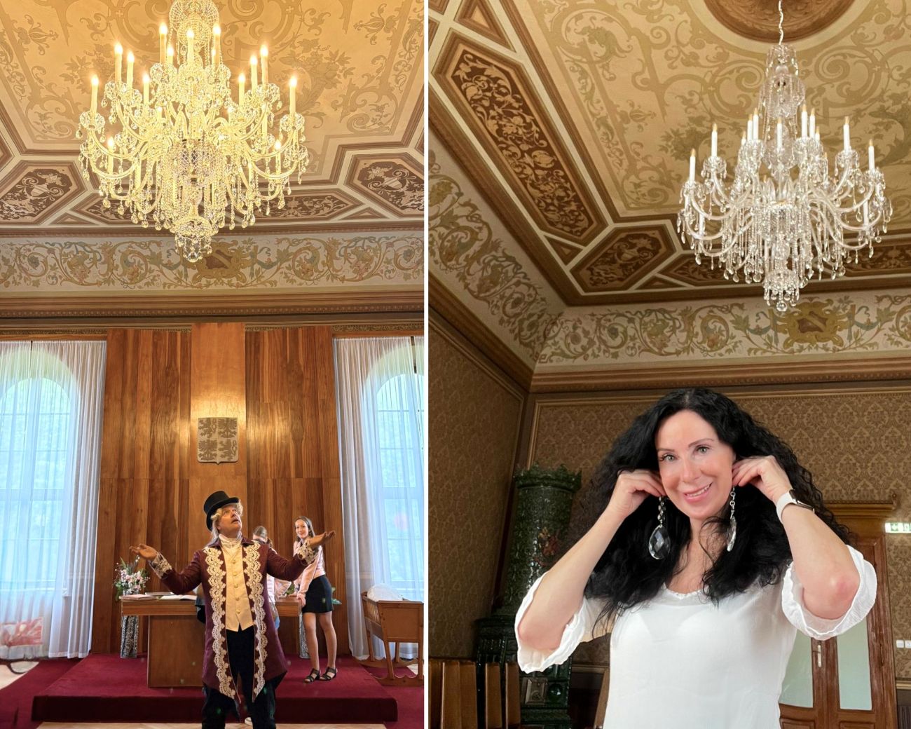 Installation eines Kristallkronleuchters