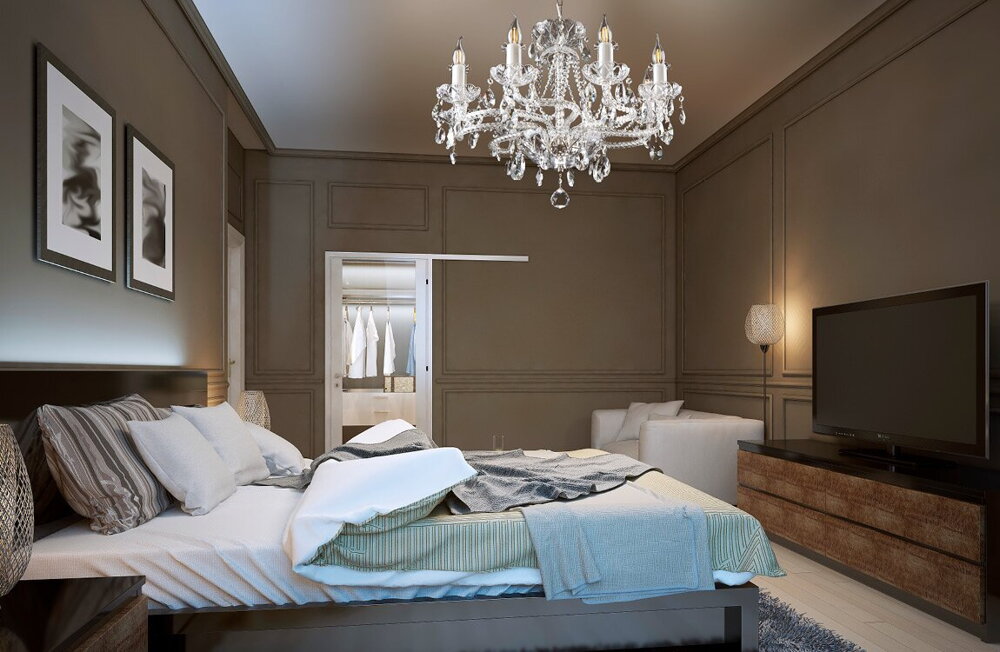 Luxuriöse Schlafzimmerbeleuchtung - Kristallkronleuchter