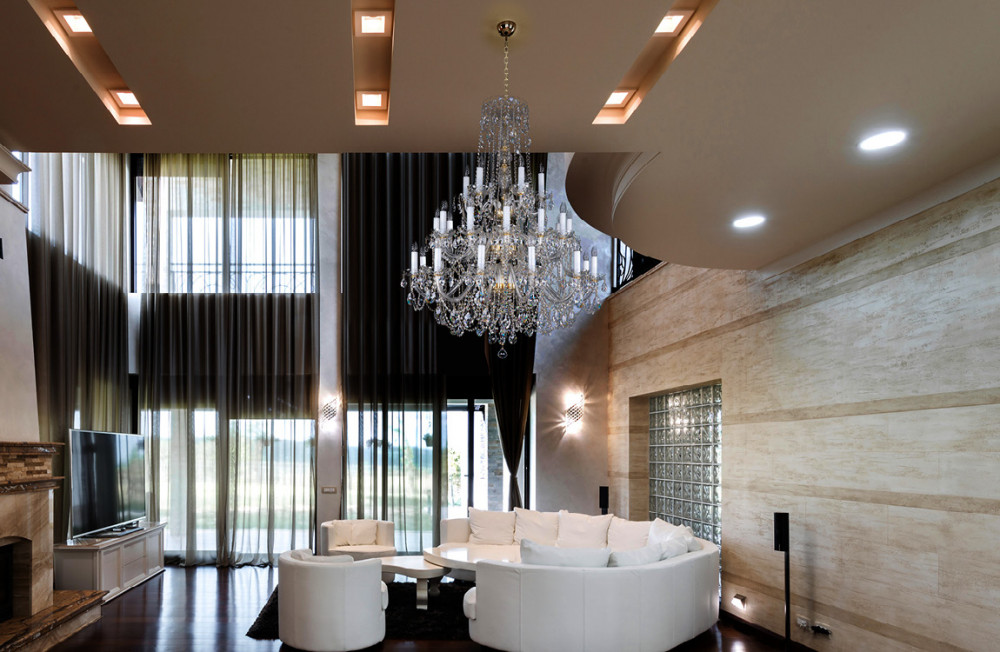 Living room crystal chandelier