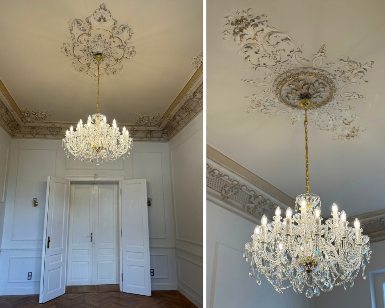 Kristallleuchter in Jugendstilinterieur in Karlsbad