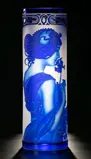 Vase aus geschliffenem Kristall blau SEB400MP