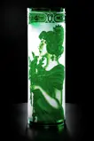 Vase aus geschliffenem Kristall grün SEB400ZK