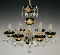 Kronleuchter Schwarz Gold EL502638