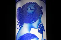 Vase aus geschliffenem Kristall blau SEB400MP
