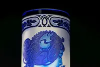 Vase aus geschliffenem Kristall blau SEB320MP