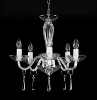 Glas Kronleuchter glatt  L147CE - silber 