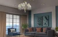 Kronleuchter mit Schirm  LW511121200G für Wohnzimmer