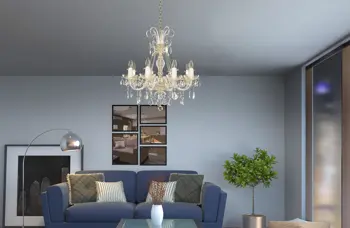 Kristallleuchter im modernen Wohnzimmer
