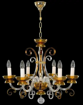 Glas Kronleuchter farbig EL414600 topas