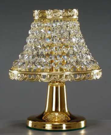 Tischlampe mit Kristallen AS076