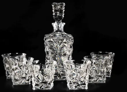Whisky Karaffe, Set 6 Stück, 900ml, BG07470S