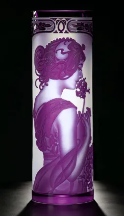 Vase aus geschliffenem Kristall lila SEB400FP