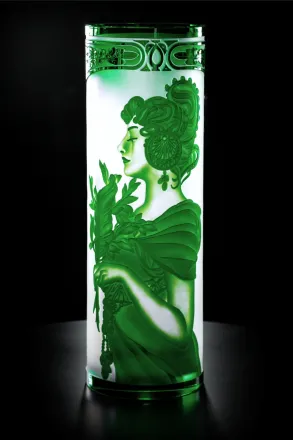 Vase aus geschliffenem Kristall grün SEB400ZK