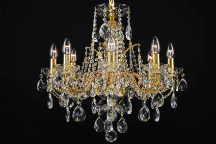 Kronleuchter Gold Kristall LLCH08-COATED-CRYSTAL-D