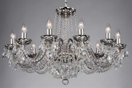 Kronleuchter Silber Kristall LLCH12-COATED-CRYSTAL-NBNSNi