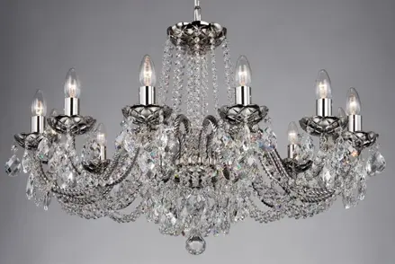 Kronleuchter Silber Kristall LLCH12-COATED-CRYSTAL-NBNSNi