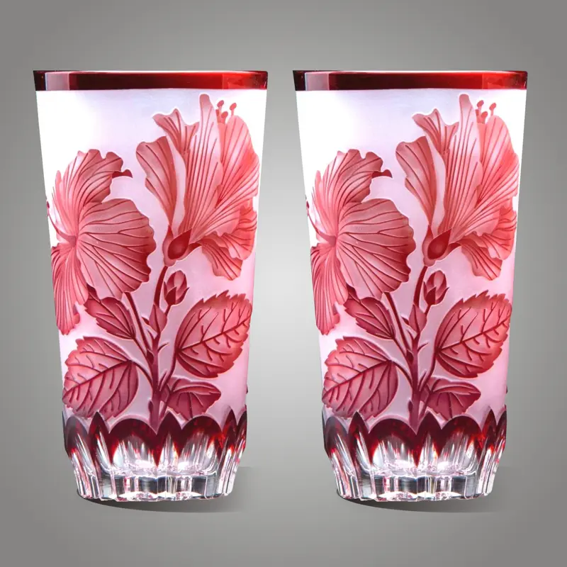 Glaskristall rot Set 2 St. SEB20C03290I