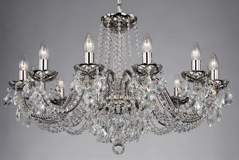 Kronleuchter Silber Kristall LLCH12-COATED-CRYSTAL-NBNSNi Kronleuchter Silber Kristall LLCH12-COATED-CRYSTAL-NBNSNi