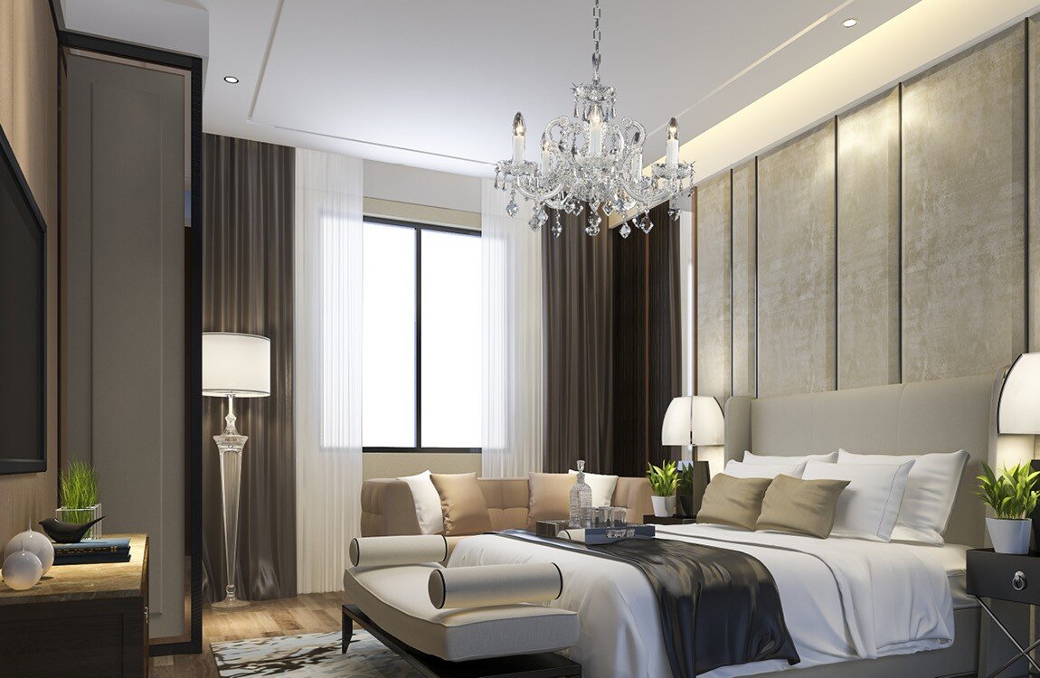 Eleganter Kronleuchter für das Schlafzimmer im Glamour-Stil APS211