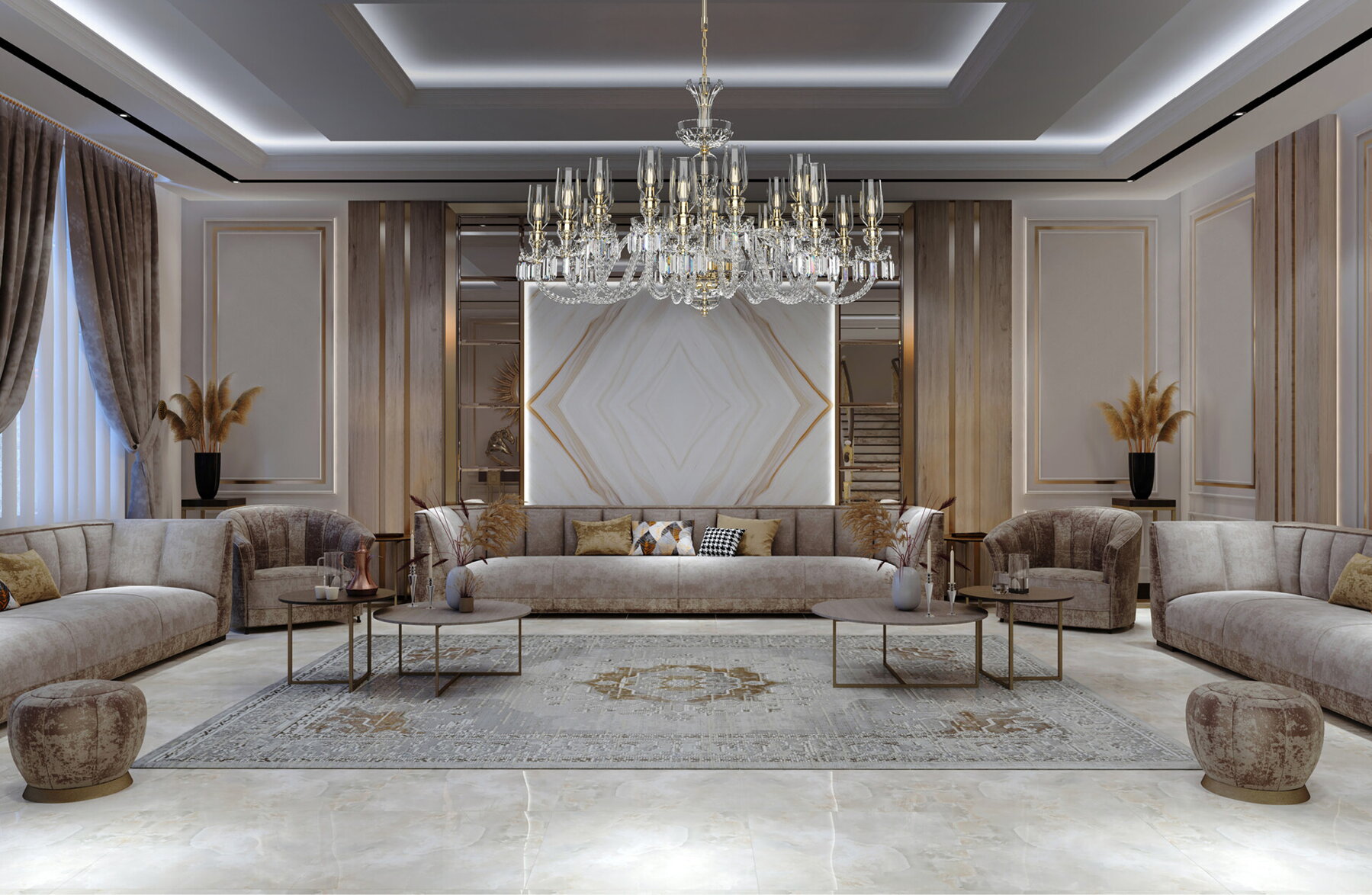 Living Room Crystal Chandeliers EL6789+903AB3T