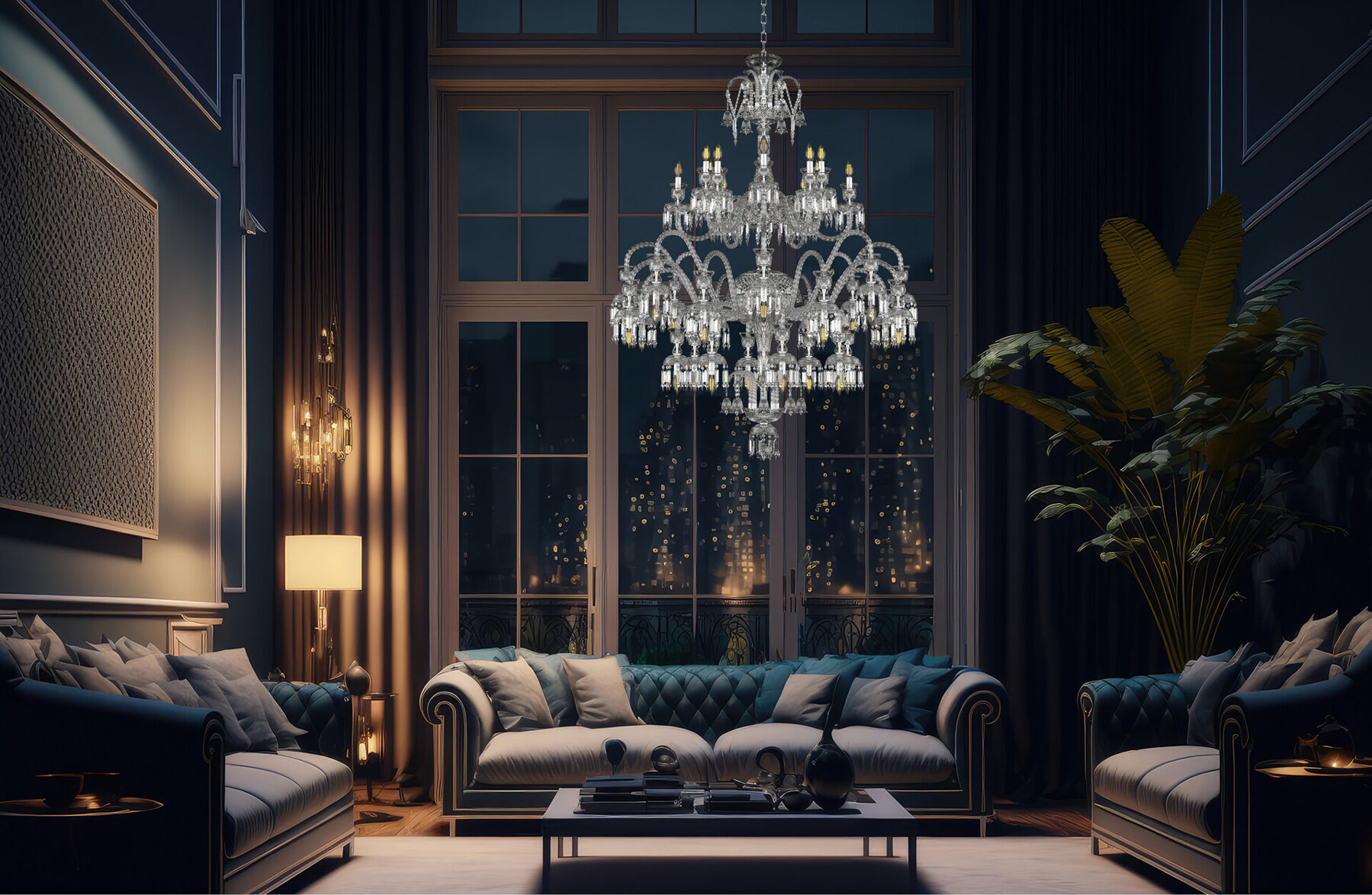 Living Room Crystal Chandeliers EL67624+1203AD7