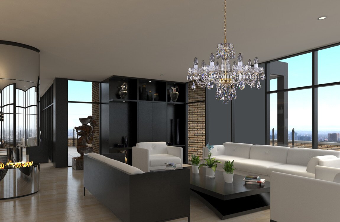 Kristall Kronleuchter für Wohnzimmer im modernen Stil L037CE