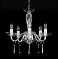 Glas Kronleuchter glatt  L147CE - silber 