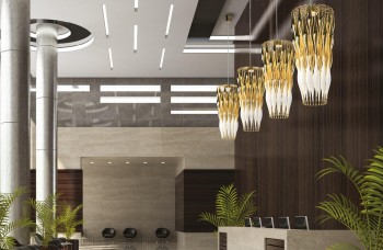 Leuchte in modernem Design im wohnzimmer