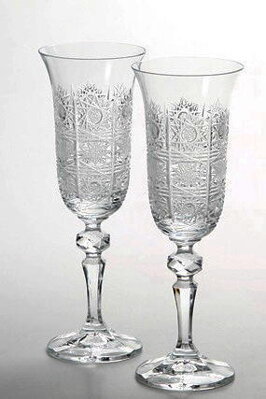 Cut glass flute 2pcs 12116-150ml