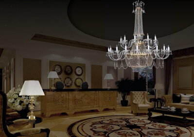 Crystal chandelier for reception in urban style EL74430+1002