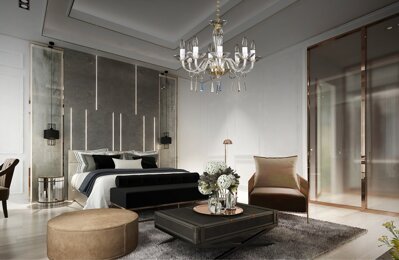Glas-Kronleuchter für das Schlafzimmer im Glamour-Stil L146CE