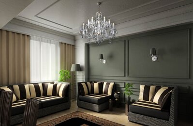 Kronleuchter für Wohnzimmer im Glamour-Stil EL1366+601PB