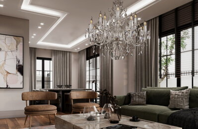 Crystal chandelier for living room in glamour style EL1401202PB