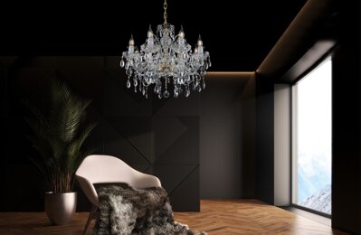 Moderner Kristallkronleuchter für das Wohnzimmer im urbanen Stil EL140802PB
