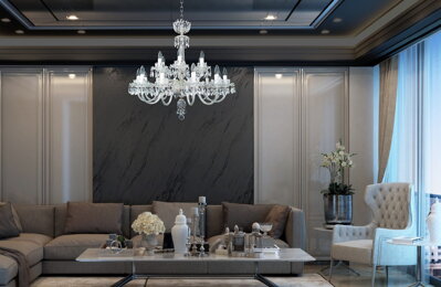 Cut chandelier for living room in glamour style EL6001819