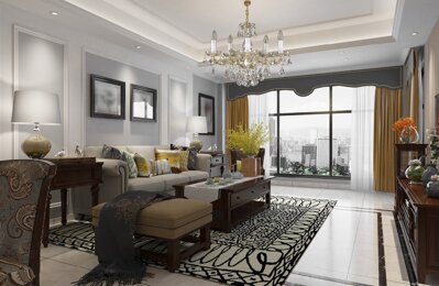 Eleganter Kronleuchter für Wohnzimmer im Glamour-Stil L16236CE