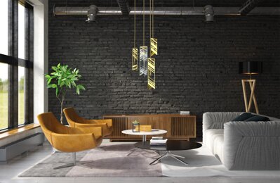 Moderne Deckenleuchte für das Wohnzimmer im industriellen Stil LV099