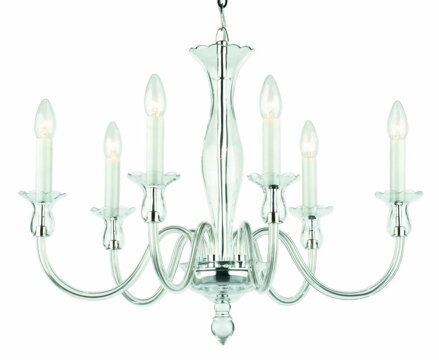 Glas Kronleuchter glatt Amelie 6 Ni