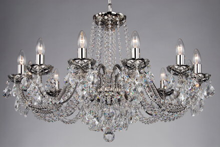 Kronleuchter Silber Kristall LLCH12-COATED-CRYSTAL-NBNSNi