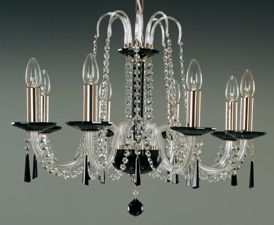 Glass chandelier black EL210803Black